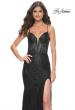 Picture of: Stretch Lace Fitted Dress with Illusion Bustier Top in Black, Style: 32231, Detail Picture 5