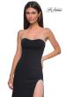 Picture of: Strapless Jersey Dress with Rhinestone Neckline and Slit Detail in Black , Style 32825, Detail Picture 5