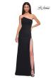 Picture of: Chic Jersey Dress with Asymmetrical Neckline and Sheer Back in Black , Style 32849, Detail Picture 5