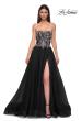 Picture of: A-line Tulle Prom Dress with Stunning Floral Beaded Design in Black , Style 32862, Detail Picture 5