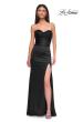 Picture of: Satin Simple Dress with Sweetheart Neckline and Gathering in Black , Style 32896, Detail Picture 5