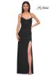 Picture of: Simple Prom Dress with Corset Top and Lace Up Back in Black , Style 32966, Detail Picture 5
