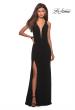 Picture of: Plunging Neckline Prom Dress with Criss Cross Back in Black, Style: 27082, Detail Picture 6