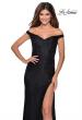 Picture of: Beaded Lace Prom Dress with Off the Shoulder Detail in Black, Style: 28301, Detail Picture 6