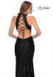 Picture of: High Neck Sequin Fringe Dress with Tie Up Back in Black, Style: 28819, Detail Picture 6
