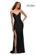 Picture of: Rhinestone Strap Simple Long Jersey Dress in Black, Style: 30435, Detail Picture 6