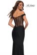 Picture of: Luxe Off the Shoulder Gown with Mesh Side and Back Panels in Black, Detail Picture 6