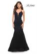 Picture of: Mermaid Tulle and Lace Jeweled Prom Dress in Black, Style: 30584, Detail Picture 6