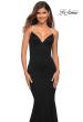 Picture of: Jersey Long Dress with Diamond Thin Straps in Black, Style: 30785, Detail Picture 6
