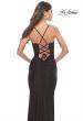 Picture of: Sheer Lace Bodice with Scallop Edge Jersey Long Dress in Black, Style: 31272, Detail Picture 6