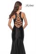 Picture of: Trumpet Liquid Jersey Dress with Deep V Mesh Neckline in Black, Style: 31377, Detail Picture 6