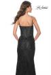 Picture of: Stretch Lace Fitted Dress with Illusion Bustier Top in Black, Style: 32231, Detail Picture 6