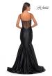 Picture of: Satin Mermaid Prom Gown with Corset Top in Black, Style: 32269, Detail Picture 6