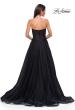Picture of: A-line Tulle Gown with Lace Corset Bodice and Slit in Black , Style 32579, Detail Picture 6