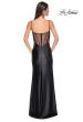 Picture of: Chic Stretch Satin Dress with Illusion Mesh Back in Black , Style 32640, Detail Picture 6