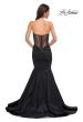 Picture of: Mermaid Stretch Mikado Evening Dress with Illusion Back in Black , Style 32791, Detail Picture 6
