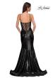 Picture of: Mermaid Metallic Jersey Dress with Draped Neckline in Black , Style 32897, Detail Picture 6