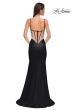 Picture of: Jersey Prom Dress with Gorgeous Rhinestone Rose Design Bodice in Black , Style 32930, Detail Picture 6