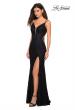Picture of: Stretch Lace Long Prom Dress with Illusion Sides in Black, Style: 27029, Detail Picture 7