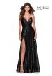 Picture of: Sequin A-line Prom Dress with Slit and Pockets in Black, Style: 28276, Detail Picture 7