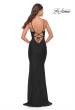 Picture of: Simple Jersey Dress with Low Open Back and Ruched Zipper in Black, Style: 31227, Detail Picture 7
