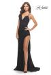Picture of: Rhinestone Lace Embellished Prom Dress with High Side Slit in Black, Style: 31288, Detail Picture 7