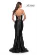 Picture of: Intricate Lace Up Back Liquid Jersey Mermaid Gown in Black, Style: 31321, Detail Picture 7
