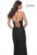 Picture of: Scallop Detail Lace Fitted Prom Dress with Illusion Bodice in Black, Style: 32080, Detail Picture 7
