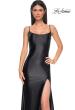 Picture of: Chic Stretch Satin Dress with Illusion Mesh Back in Black , Style 32640, Detail Picture 7