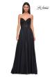 Picture of: Chiffon Gown with High Slit and Strapless Lace Top in Black , Style 32804, Detail Picture 7