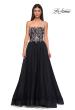 Picture of: A-line Tulle Prom Dress with Stunning Floral Beaded Design in Black , Style 32862, Detail Picture 7