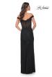 Picture of: Off the Shoulder Rhinestone Fishnet Gown with Lace Details in Black, Style: 32116, Detail Picture 15