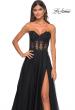 Picture of: A-Line Tulle Ballgown with Lace Illusion Bodice in Black, Style: 32313, Detail Picture 21