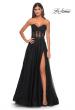 Picture of: A-Line Tulle Ballgown with Lace Illusion Bodice in Black, Style: 32313, Detail Picture 3
