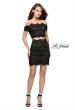 Picture of: Lace Two Piece Dress Set with Off the Shoulder Top in Black Nude, Style: 26666, Detail Picture 1
