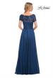 Picture of: Long Chiffon Dress with Lace Bodice and Pockets in Midnight Blue, Style: 27098, Detail Picture 7