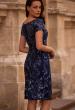 Picture of: Short Beaded Lace Dress with Illusion Top and Sleeves, Style: 29959, Back Picture