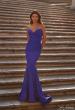 Picture of: Simple Jersey Mermaid Prom Dress with Structured Hem in Blue, Style: 32289, Main Picture