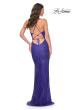 Picture of: Stunning Long Gown with Rhinestone Embellished Fishnet in Blue, Style: 31929, Detail Picture 8