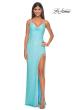 Picture of: Sequin Dress with Stunning Fringe Beaded Slit in Pastels in Light Blue, Style: 31444, Detail Picture 2