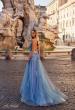 Picture of: Gorgeous Beaded Lace Applique Gown with Illusion Bodice in Blue, Style: 32057, Detail Picture 2