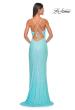 Picture of: Sequin Dress with Stunning Fringe Beaded Slit in Pastels in Light Blue, Style: 31444, Detail Picture 3