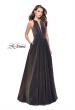Picture of: Long Sparkling Prom Dress with High Neck and Cut Outs in Blue Gold, Style: 26073, Detail Picture 1