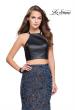 Picture of: Two Piece Mermaid Prom Dress with Vegan Leather Top in Blue Multi, Style: 25602, Detail Picture 1