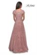 Picture of: Long A-Line Evening Dress with Short Sleeves in Blush, Back Picture