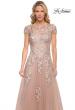 Picture of: Gorgeous Lace and Tulle Gown with Full Skirt and Sleeves in Pink, Style: 29829, Detail Picture 1
