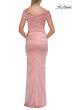 Picture of: Off-the-Shoulder Ruched Satin Evening Gown in Blush, Style: 33620, Detail Picture 4