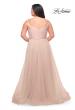Picture of: Long Plus Size Gown with Tulle Skirt and Satin Top in Blush, Style: 29072, Detail Picture 2