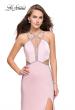 Picture of: Form Fitting Gown with Metallic Embellishments and Slit in Blush, Style: 25508, Main Picture
