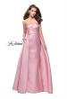 Picture of: Strapless A-line Prom Dress with Cape Skirt and Pockets in Blush, Style: 25738, Main Picture